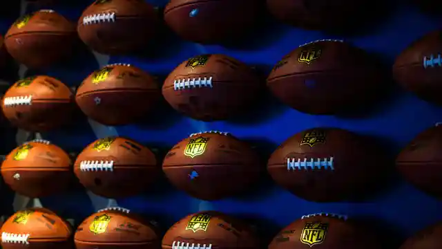 Set of American football balls