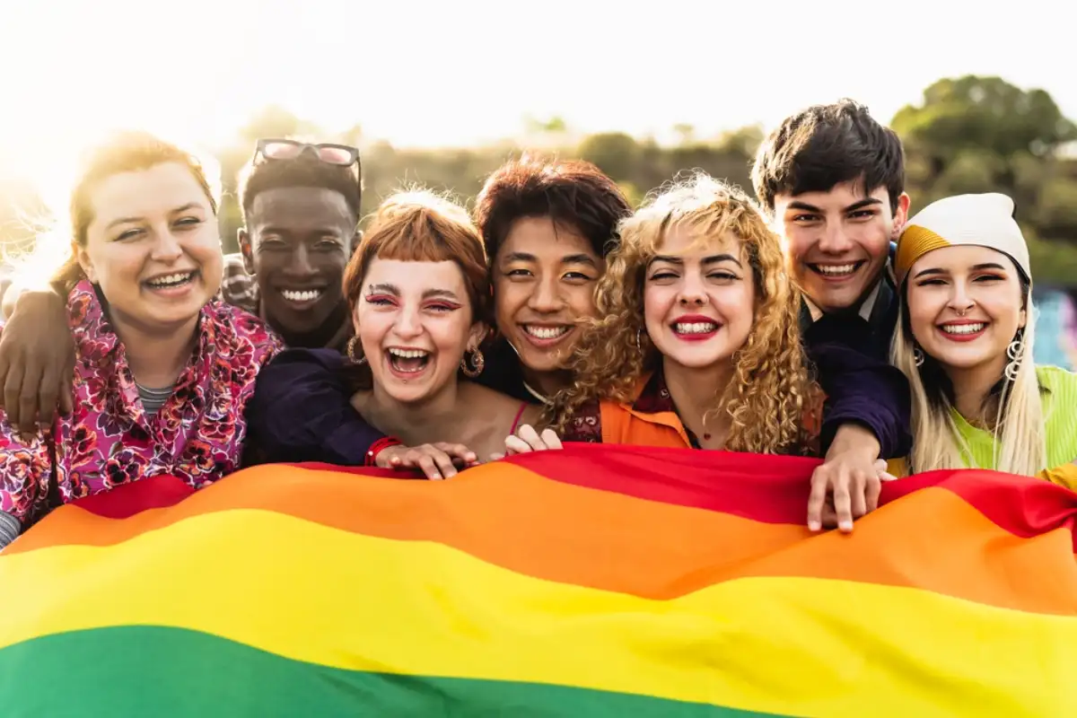 Diverse young friends