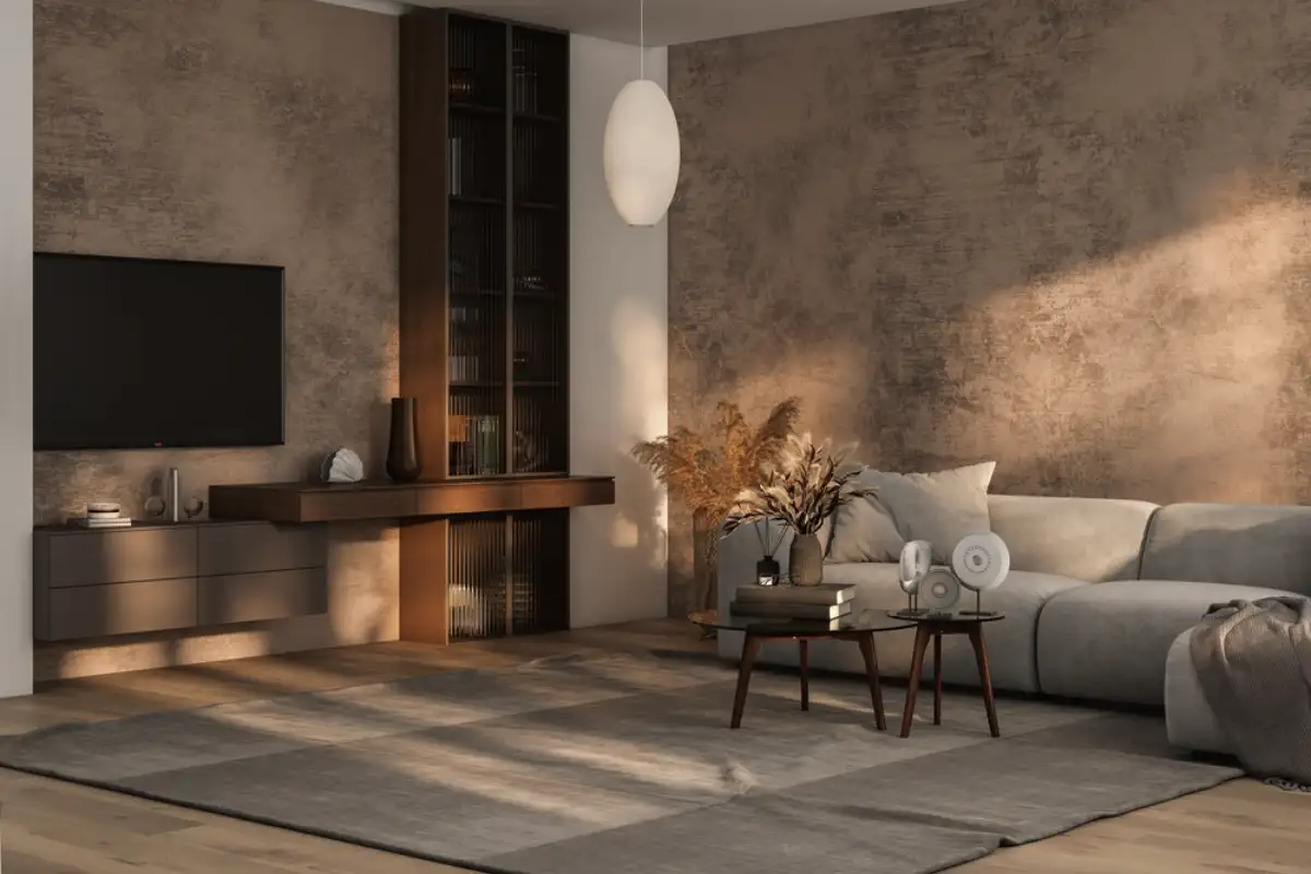 Luxury living room in warm colors