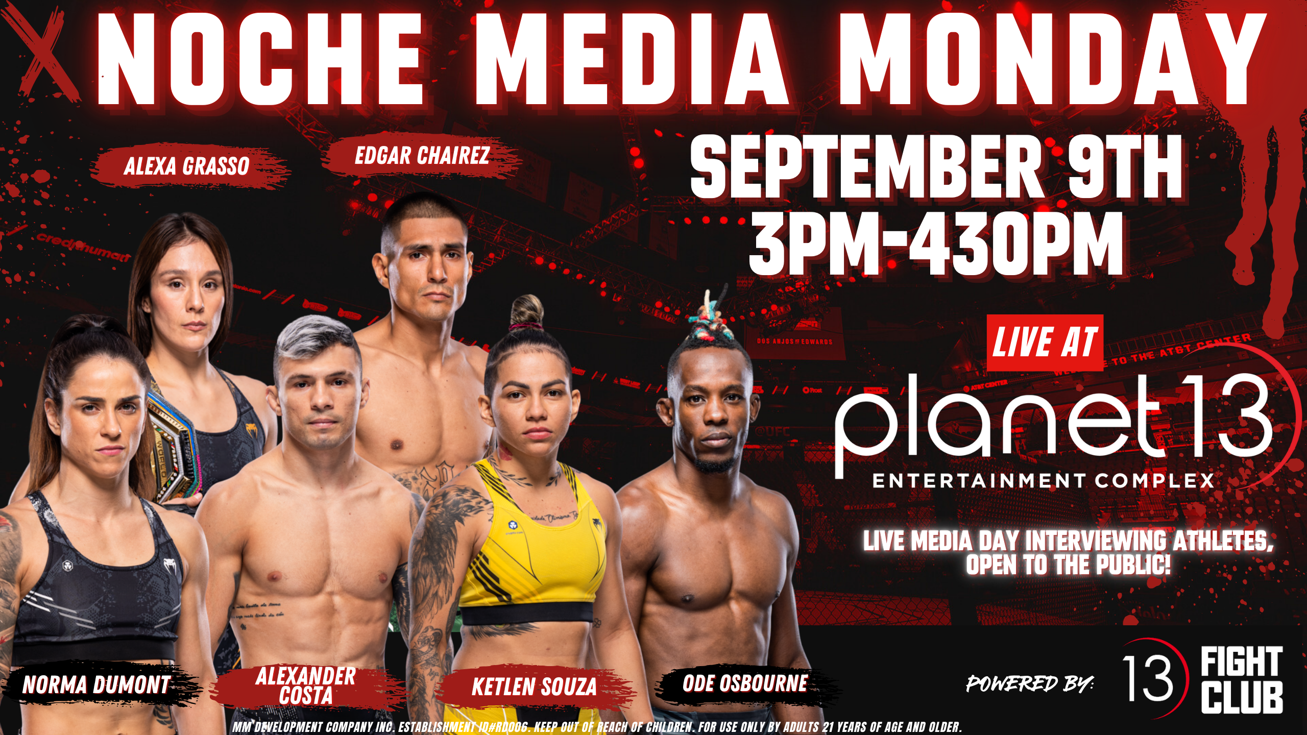 Planet 13 Media Monday, Planet 13, Noche Media Monday, UFC NOCHE, Planet 13 Las Vegas